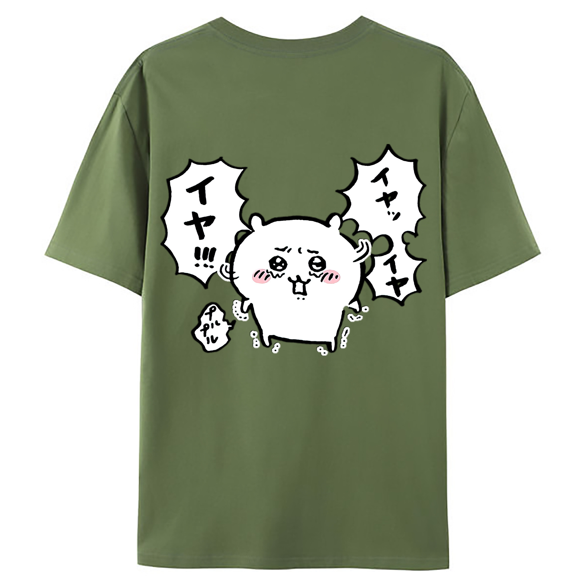 （画像用） ちいかわ ちいかわ Chii-kawa chiikawa 綿100％ メンズ半袖Tシャツ（バックプリント） 通気性